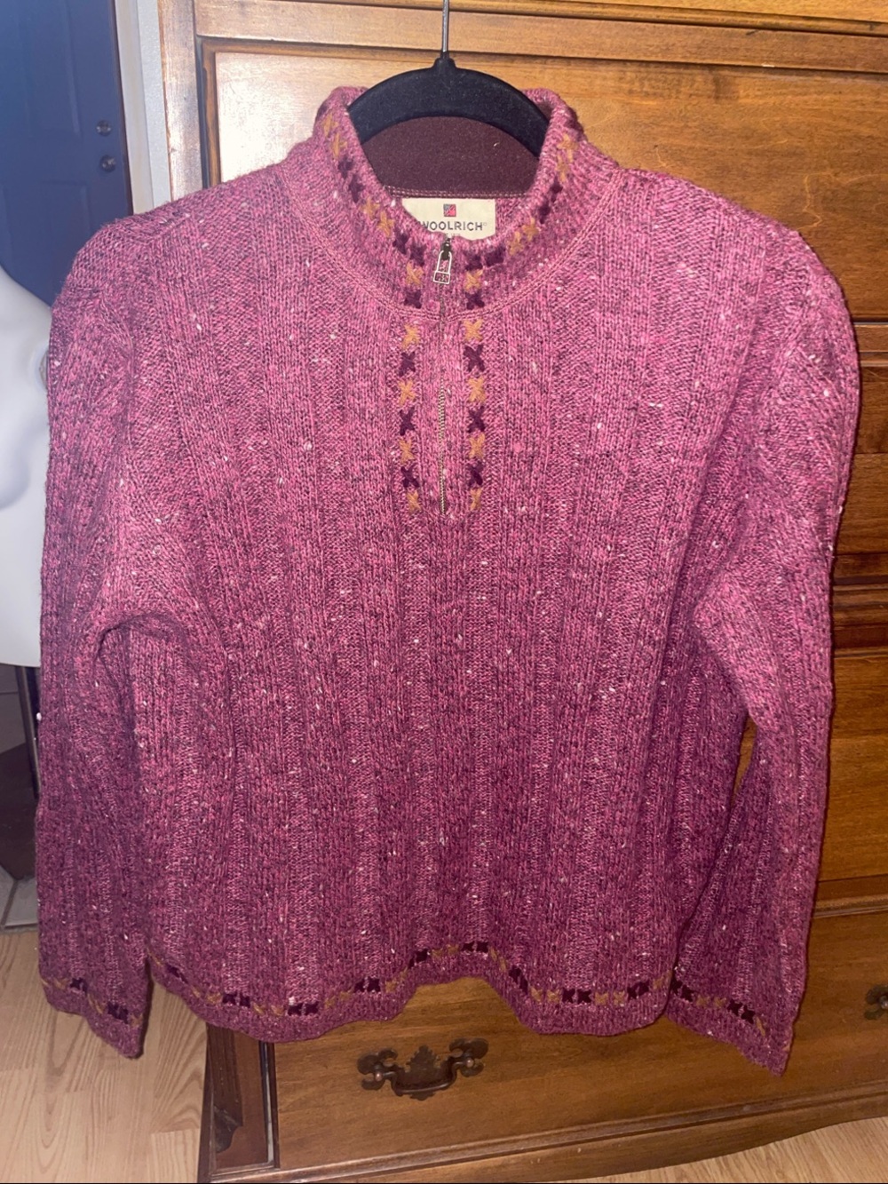 Woolrich Women's Heathered Rose Knit Pullover Wool Blend Sweater